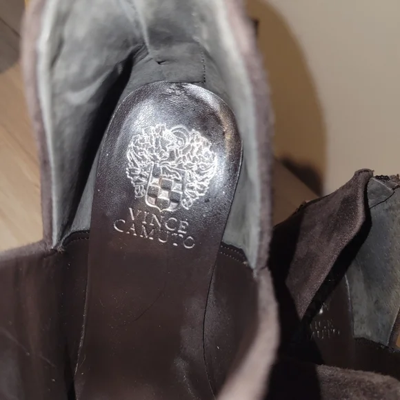 Vince Camuto Women's Suede Ankle Boots - Chocolate Brown - Picture 3 of 9